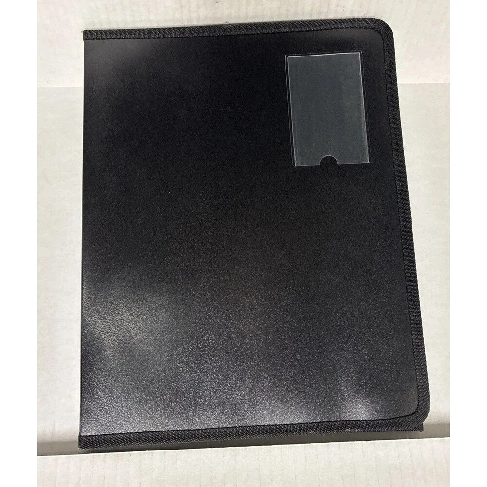 Black Vinyl Lion Display Book n Easel Portfolio Tri Fold Business Presentation